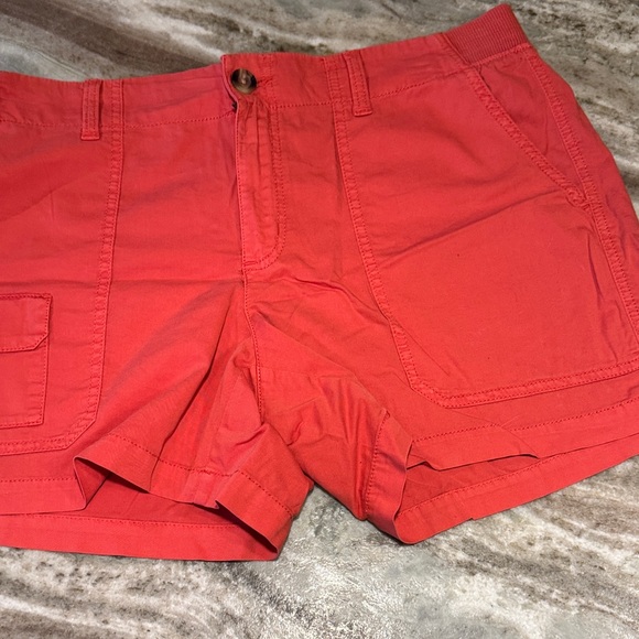 Casual Stretch Shorts - Light Blue, Olive, Coral, Tan - Picture 2 of 11